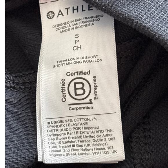 Athleta Elastic Waist Drawstring Farallon Midi Shorts Black Size Small Petite - Picture 7 of 8